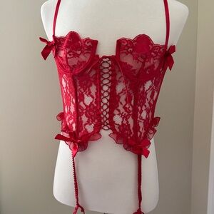 VTG Victoria’s Secret Gold Label Corset Bustier with Garters